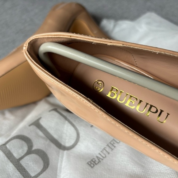 Chunky High Heels Closed Pointed Toe Pumps, Size 5.5 - Picture 6 of 9